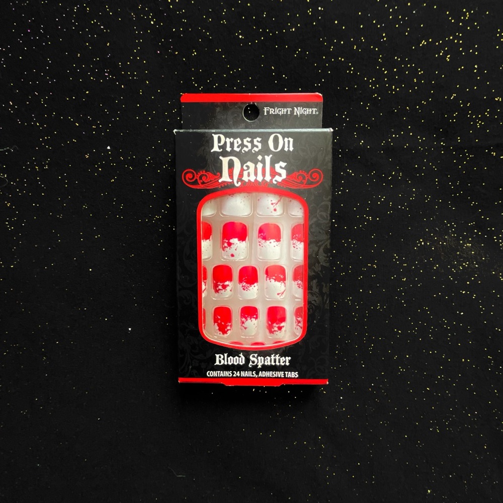 Blood splatter horror press on nails